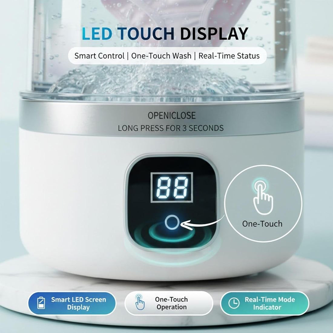 Mini Laundry Machine 1.5L Portable Laundry Machine and Spinner for Baby Cloth